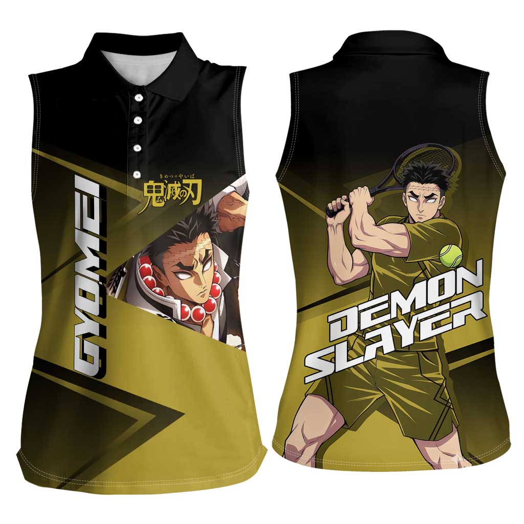 Gyomei Himejima Stone Serve Women Sleeveless Polo Shirt Sporty Anime Mashup Style