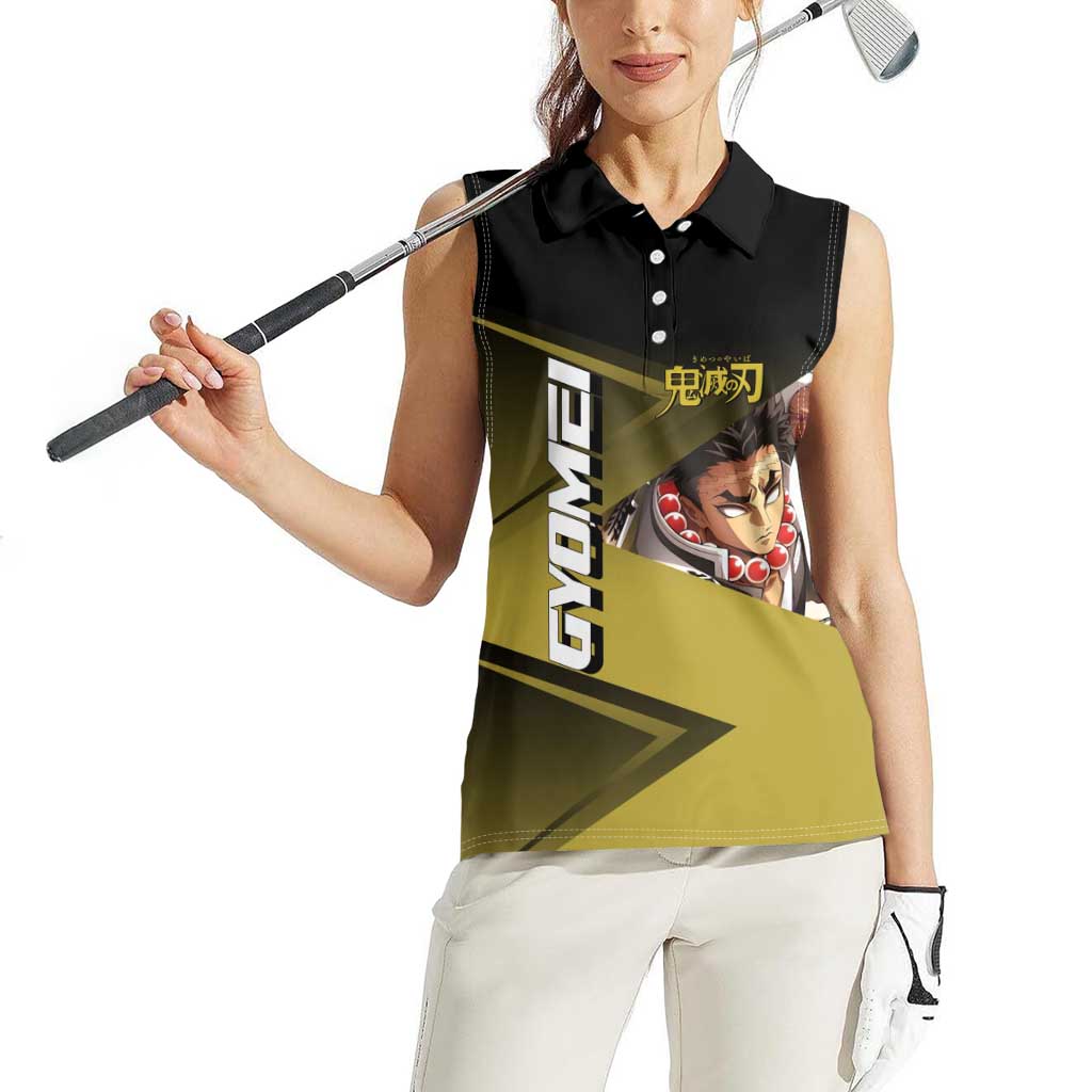 Gyomei Himejima Stone Serve Women Sleeveless Polo Shirt Sporty Anime Mashup Style