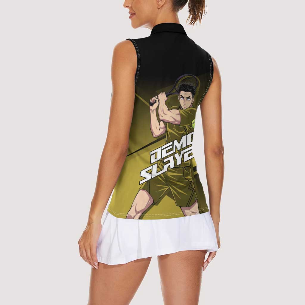 Gyomei Himejima Stone Serve Women Sleeveless Polo Shirt Sporty Anime Mashup Style