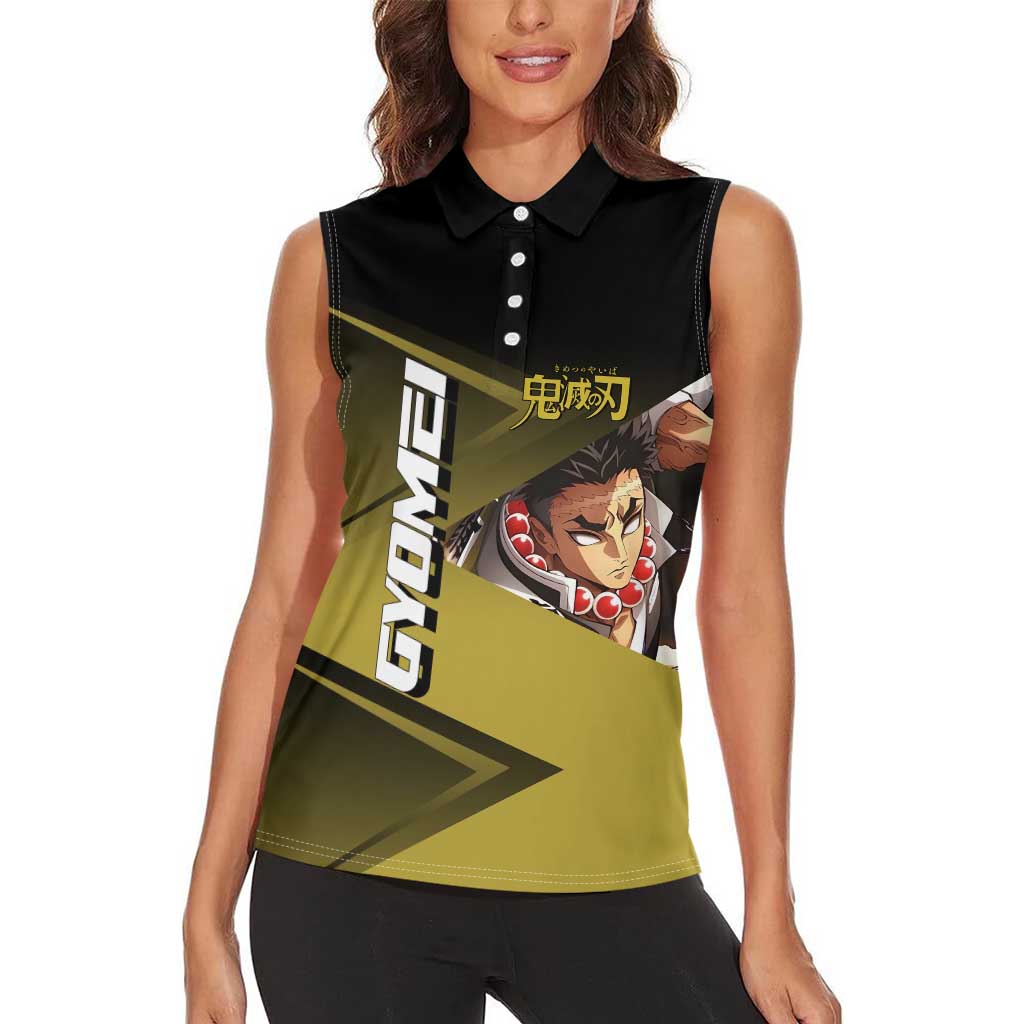 Gyomei Himejima Stone Serve Women Sleeveless Polo Shirt Sporty Anime Mashup Style