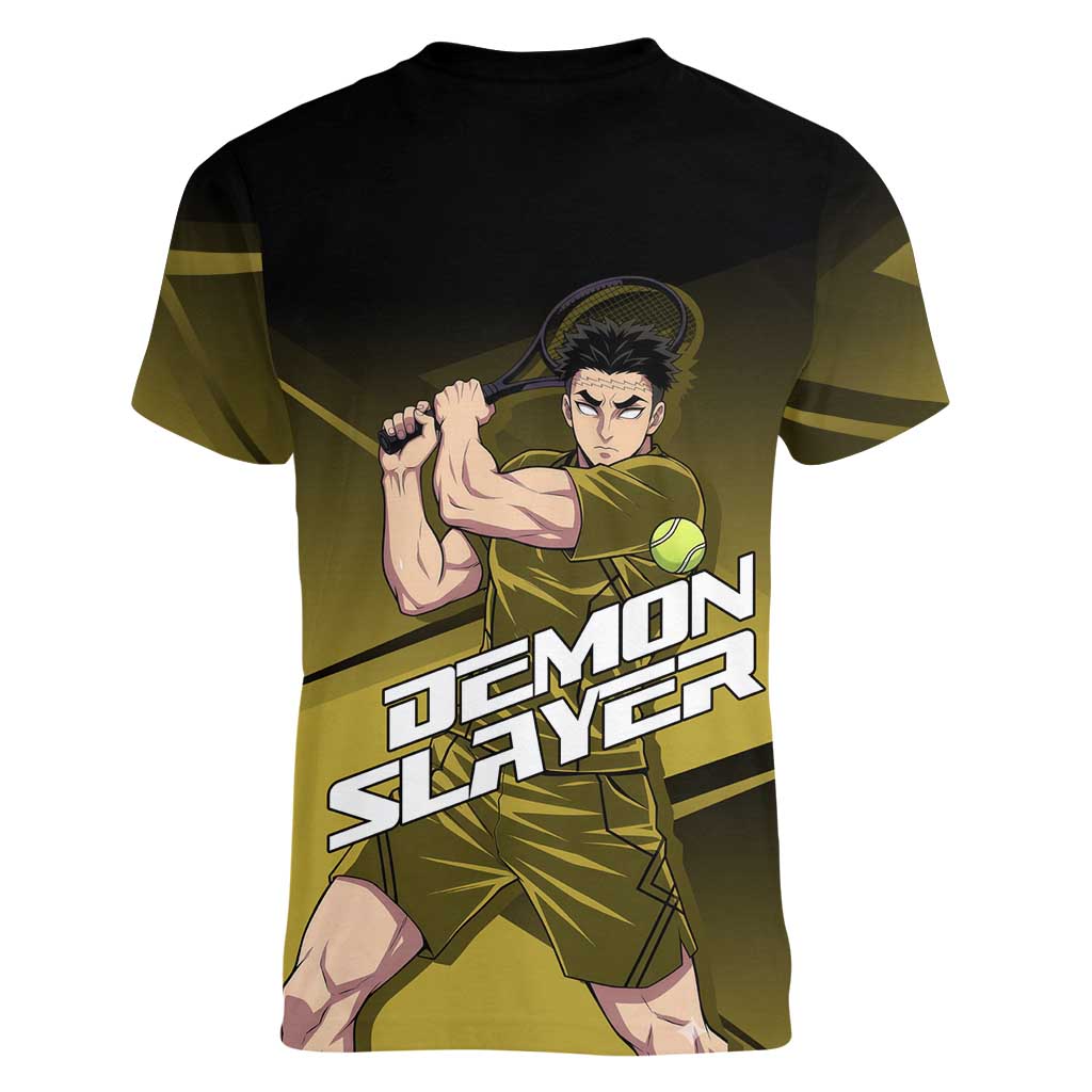 Gyomei Himejima Stone Serve Women V-Neck T-Shirt Sporty Anime Mashup Style