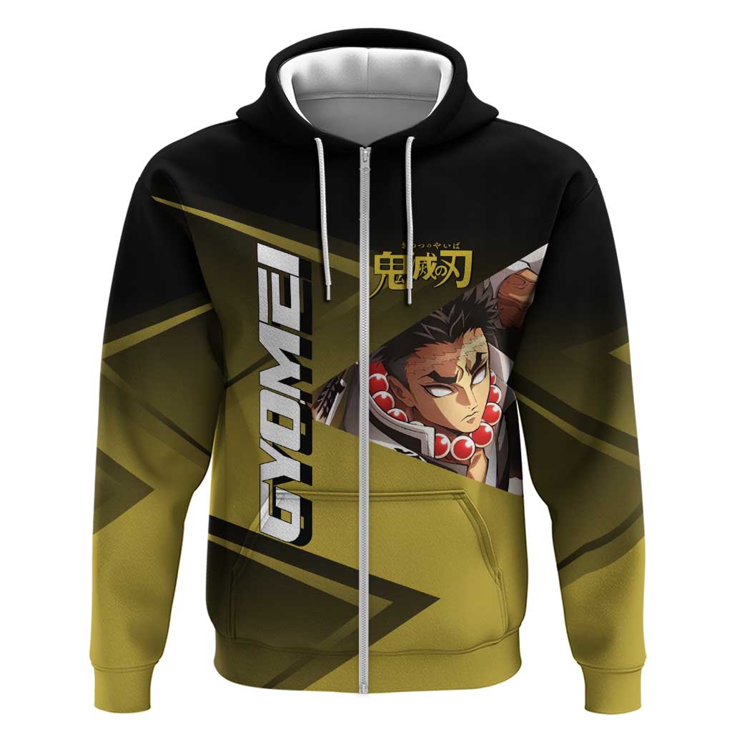 Gyomei Himejima Stone Serve Zip Hoodie Sporty Anime Mashup Style