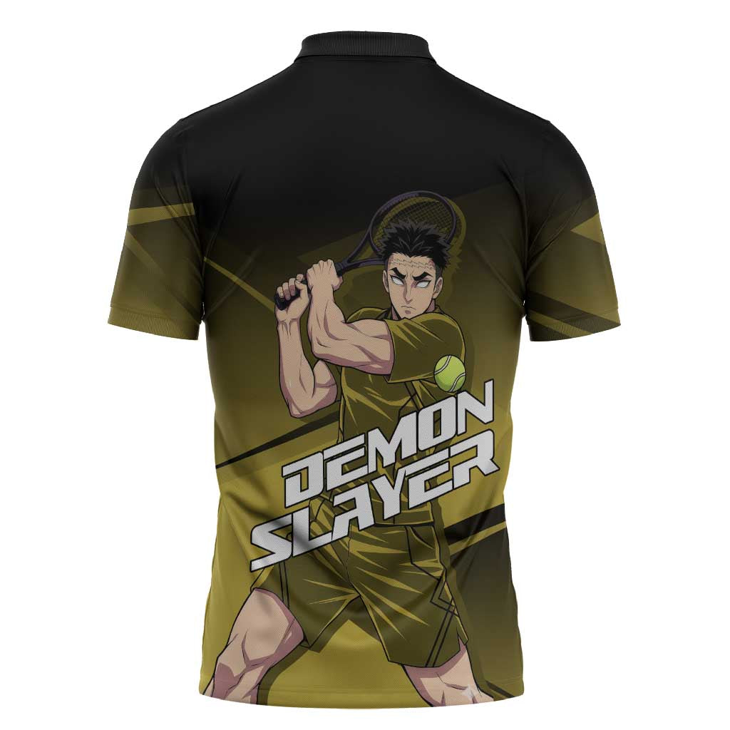 Gyomei Himejima Stone Serve Zipper Polo Shirt Sporty Anime Mashup Style