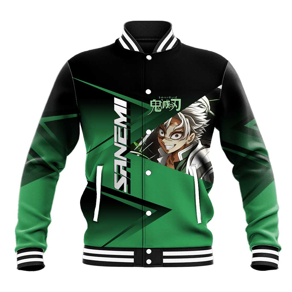 Sanemi Shinazugawa Wind Rally Baseball Jacket Sporty Anime Mashup Style