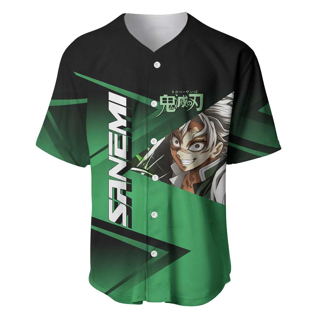 Sanemi Shinazugawa Wind Rally Baseball Jersey Sporty Anime Mashup Style