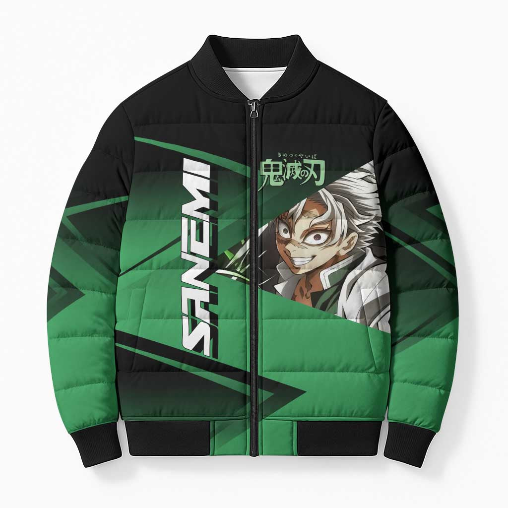 Sanemi Shinazugawa Wind Rally Bomber Puffer Jacket Sporty Anime Mashup Style