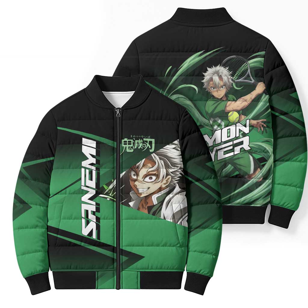 Sanemi Shinazugawa Wind Rally Bomber Puffer Jacket Sporty Anime Mashup Style