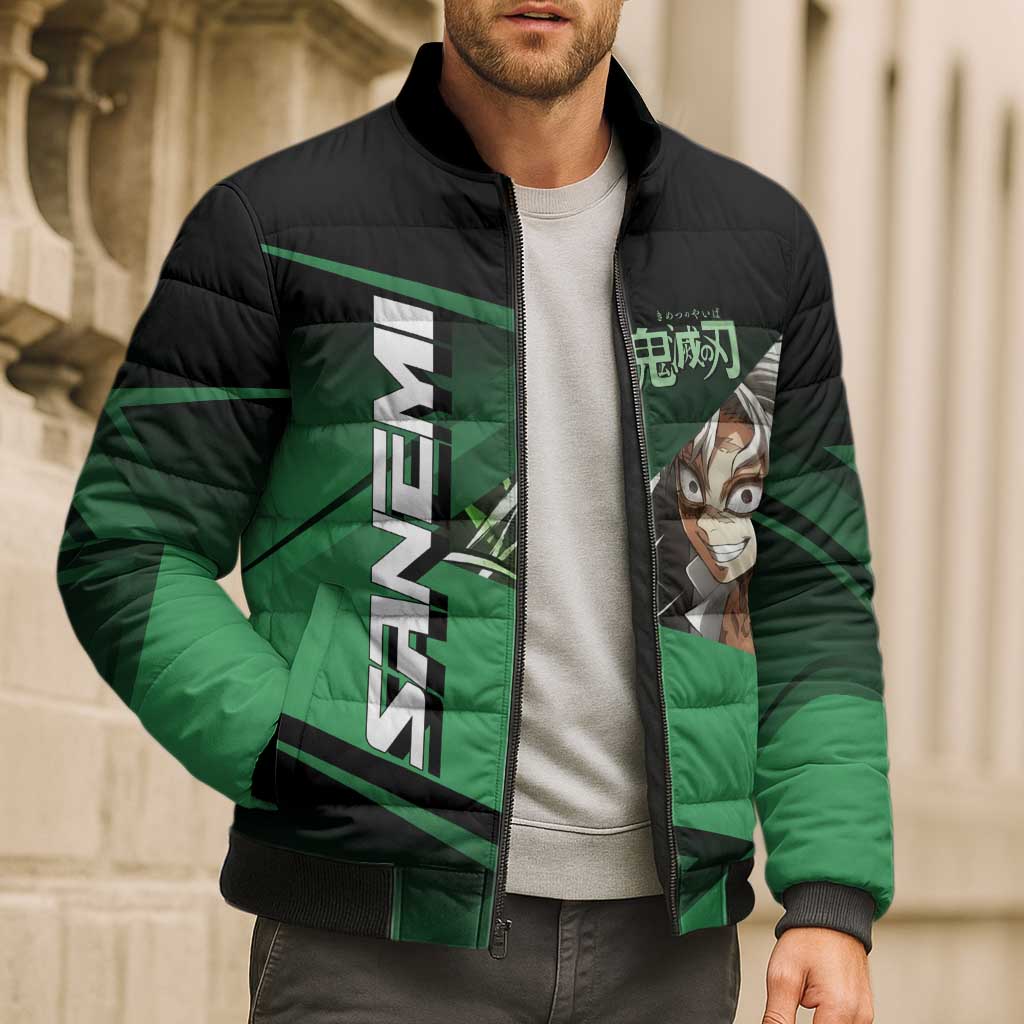 Sanemi Shinazugawa Wind Rally Bomber Puffer Jacket Sporty Anime Mashup Style