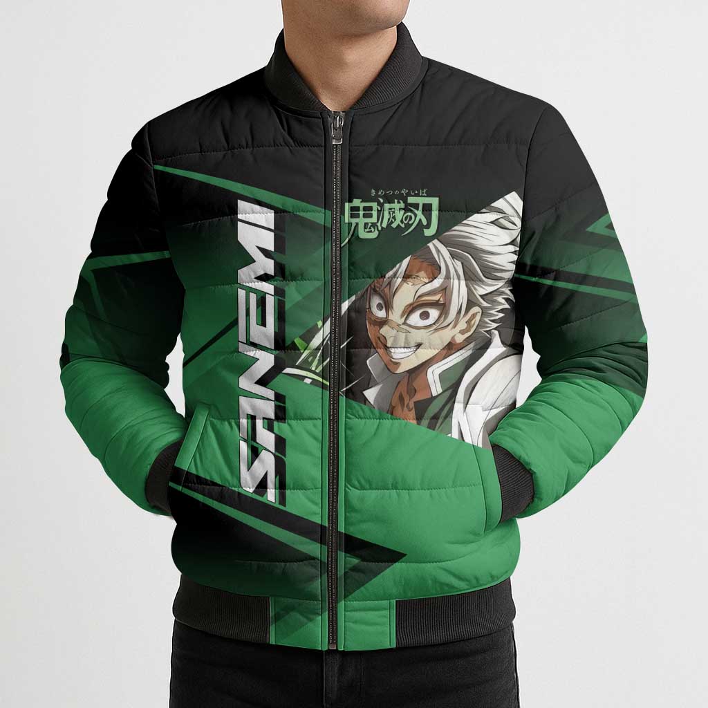 Sanemi Shinazugawa Wind Rally Bomber Puffer Jacket Sporty Anime Mashup Style