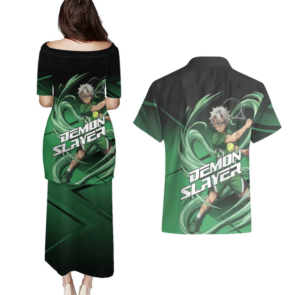 Sanemi Shinazugawa Wind Rally Couples Matching Puletasi and Hawaiian Shirt Sporty Anime Mashup Style
