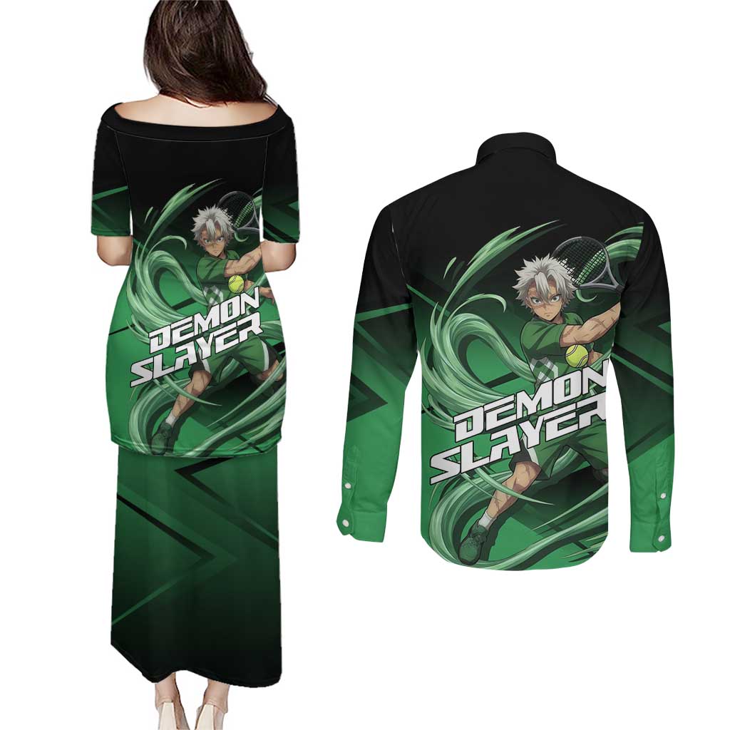 Sanemi Shinazugawa Wind Rally Couples Matching Puletasi and Long Sleeve Button Shirt Sporty Anime Mashup Style