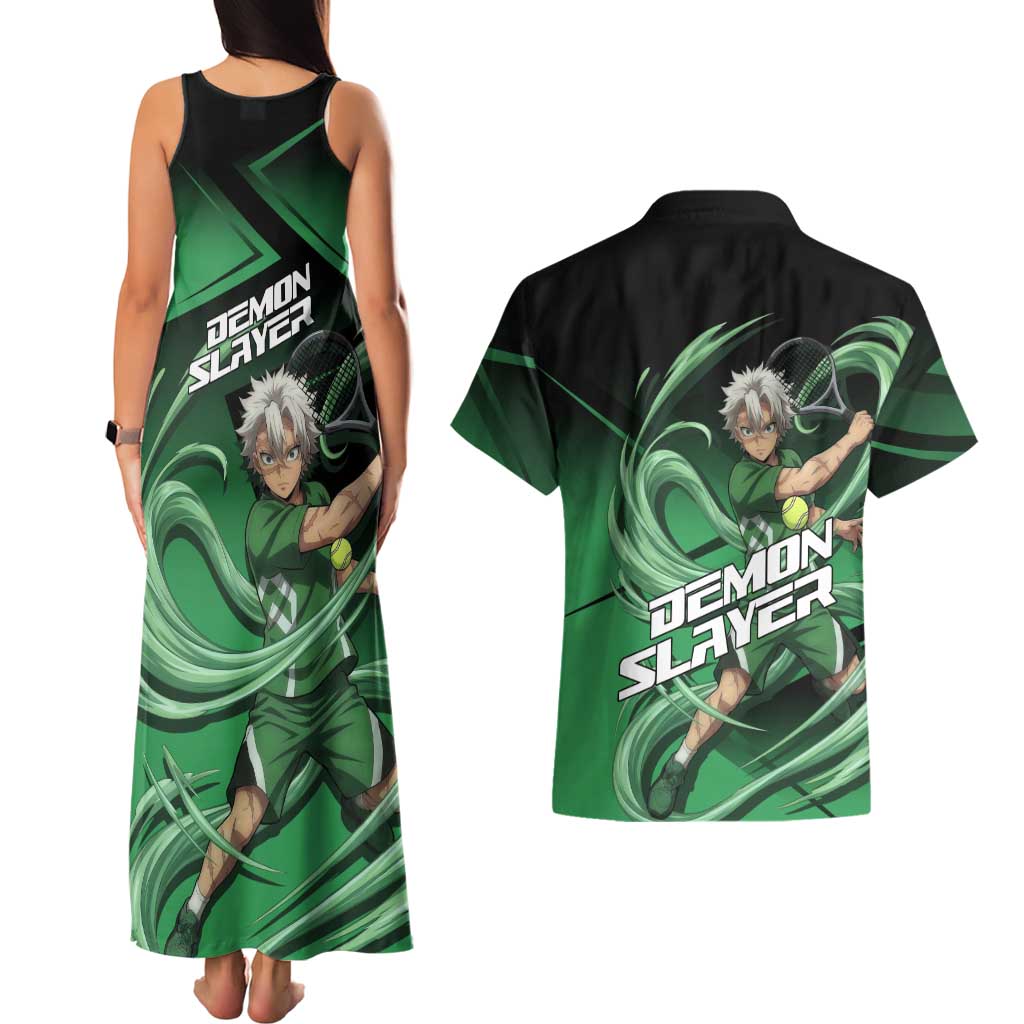 Sanemi Shinazugawa Wind Rally Couples Matching Tank Maxi Dress and Hawaiian Shirt Sporty Anime Mashup Style