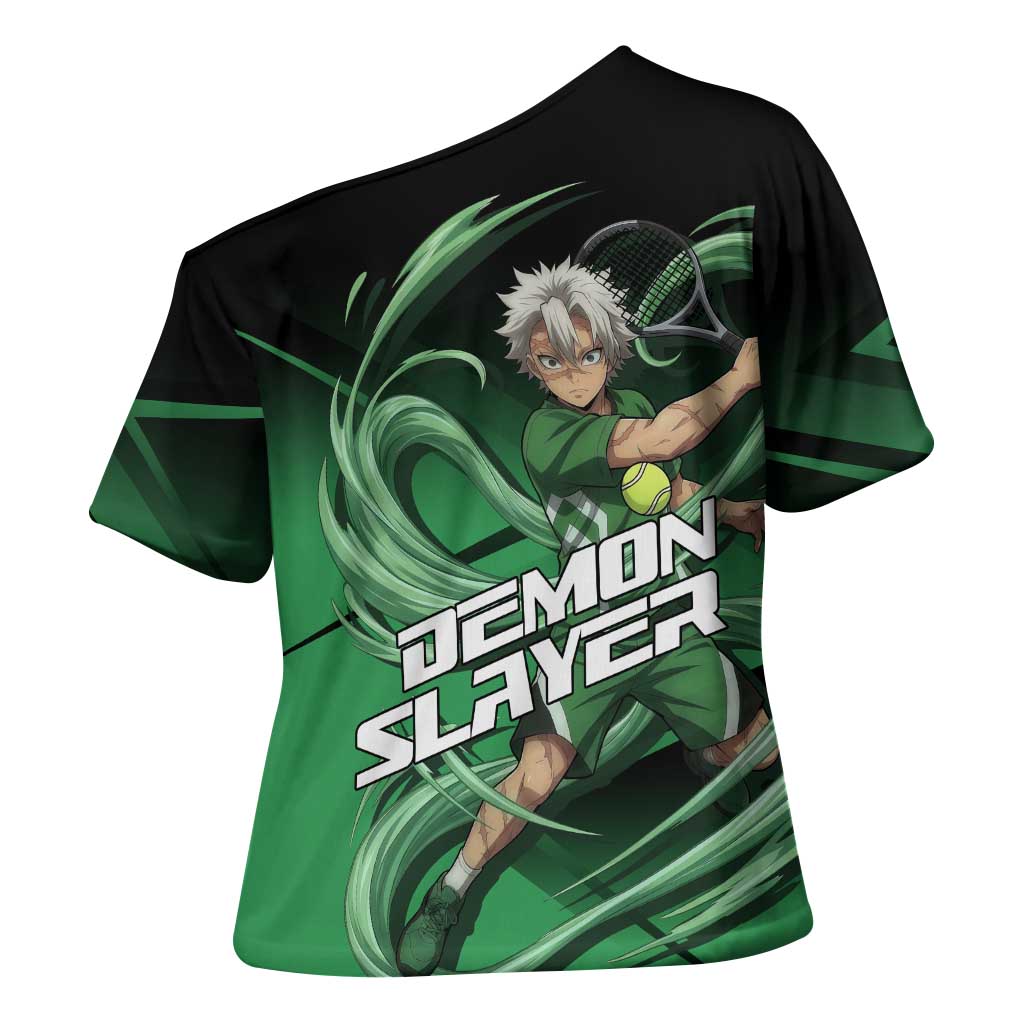 Sanemi Shinazugawa Wind Rally Cross Shoulder Shirt Sporty Anime Mashup Style