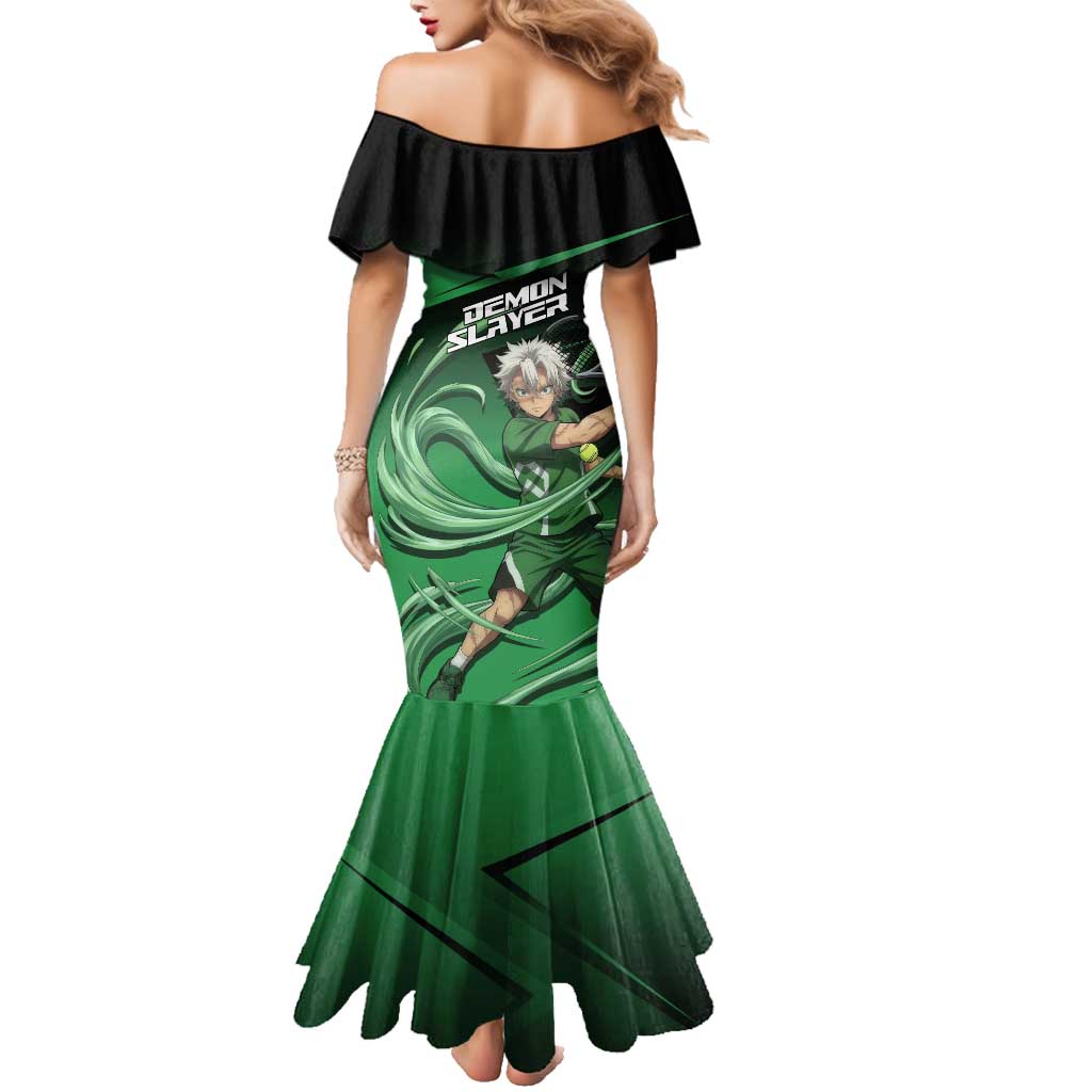 Sanemi Shinazugawa Wind Rally Family Matching Mermaid Dress and Hawaiian Shirt Sporty Anime Mashup Style