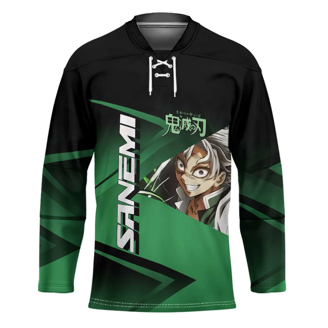 Sanemi Shinazugawa Wind Rally Hockey Jersey Sporty Anime Mashup Style