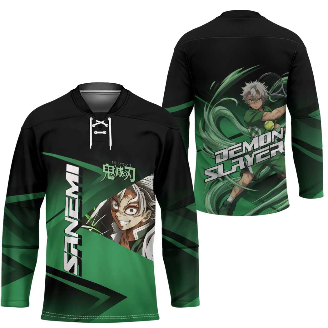 Sanemi Shinazugawa Wind Rally Hockey Jersey Sporty Anime Mashup Style