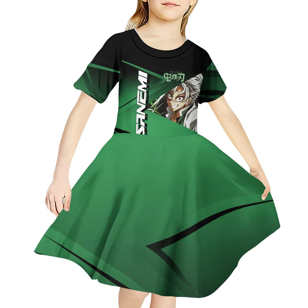 Sanemi Shinazugawa Wind Rally Kid Short Sleeve Dress Sporty Anime Mashup Style