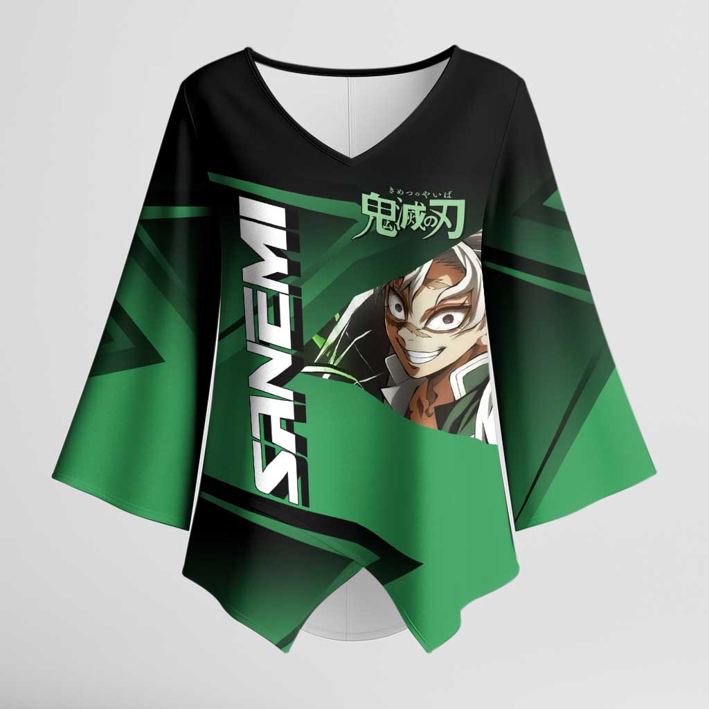 Sanemi Shinazugawa Wind Rally Kimono Sleeve Blouse Sporty Anime Mashup Style