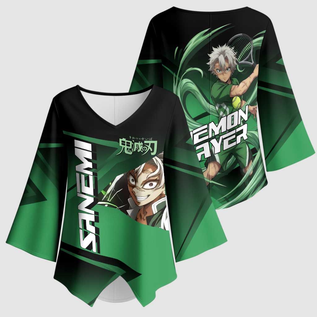 Sanemi Shinazugawa Wind Rally Kimono Sleeve Blouse Sporty Anime Mashup Style