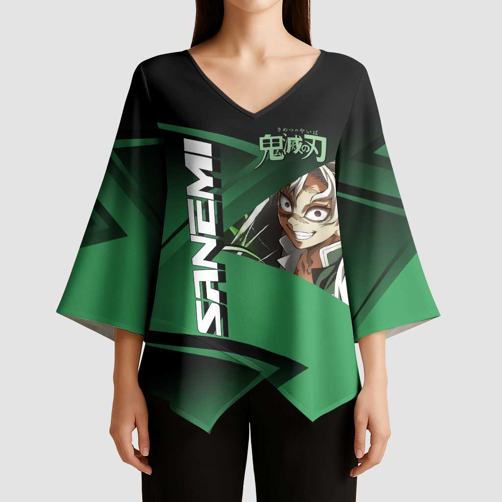 Sanemi Shinazugawa Wind Rally Kimono Sleeve Blouse Sporty Anime Mashup Style