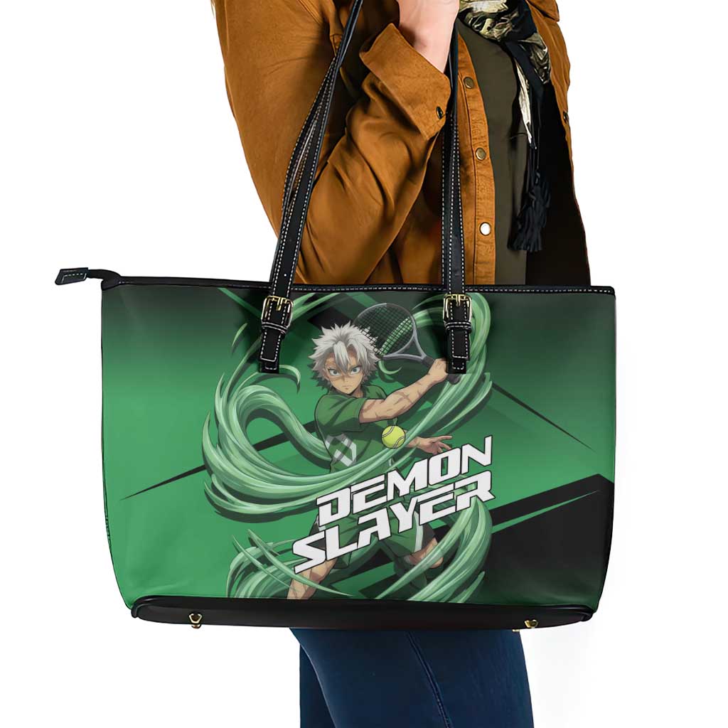 Sanemi Shinazugawa Wind Rally Leather Tote Bag Sporty Anime Mashup Style