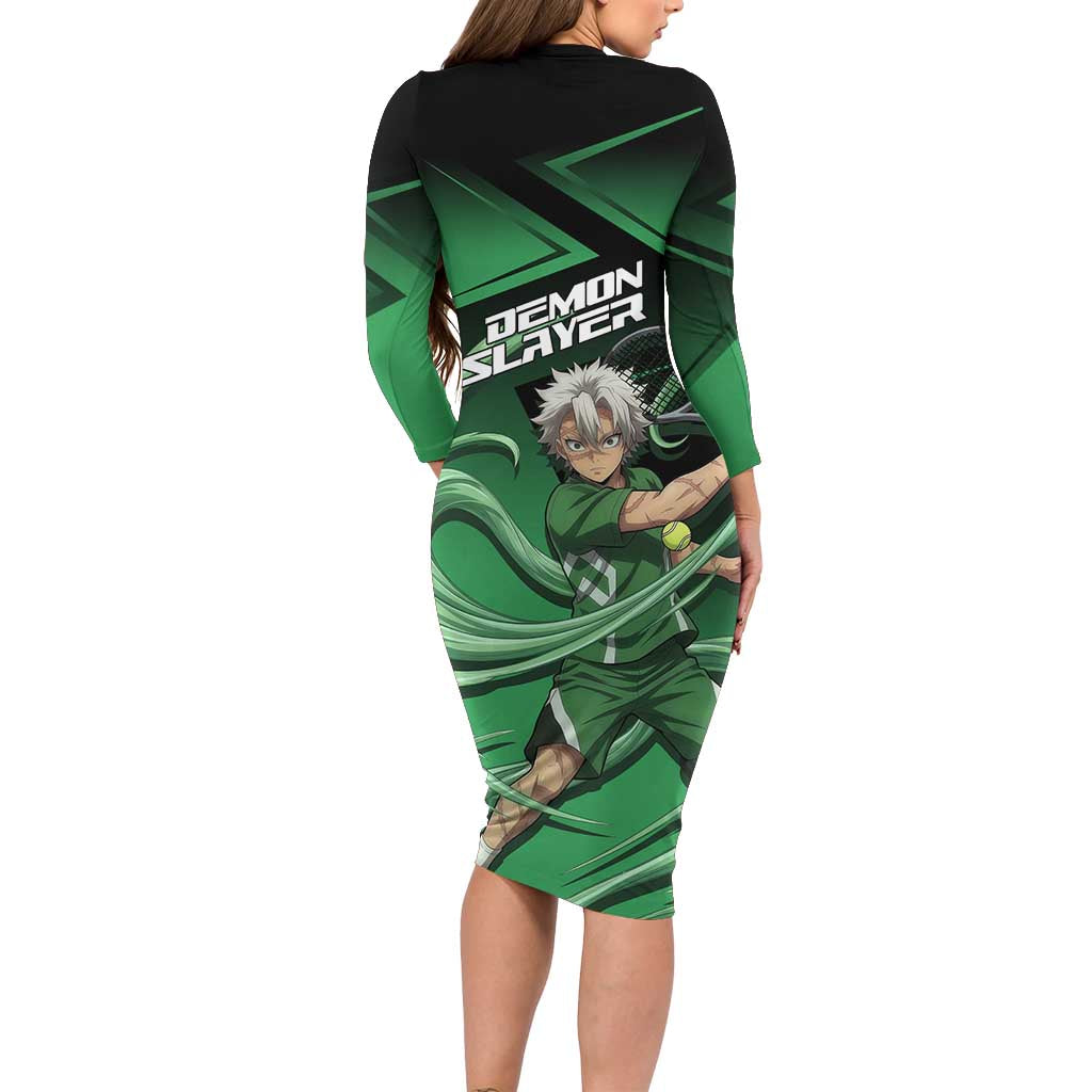 Sanemi Shinazugawa Wind Rally Long Sleeve Bodycon Dress Sporty Anime Mashup Style