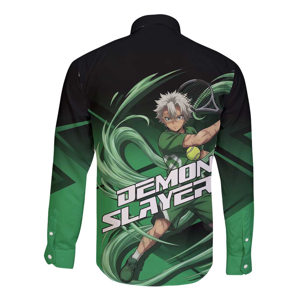 Sanemi Shinazugawa Wind Rally Long Sleeve Button Shirt Sporty Anime Mashup Style