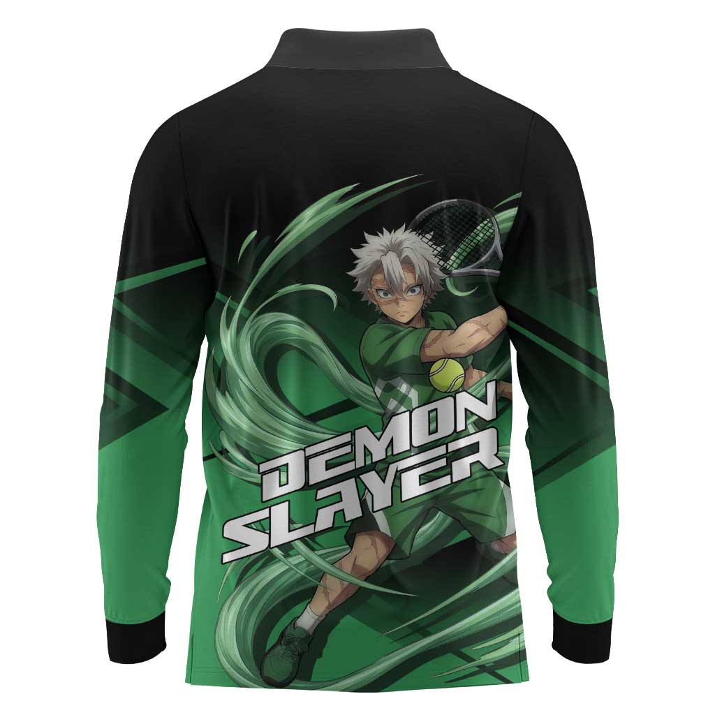 Sanemi Shinazugawa Wind Rally Long Sleeve Polo Shirt Sporty Anime Mashup Style