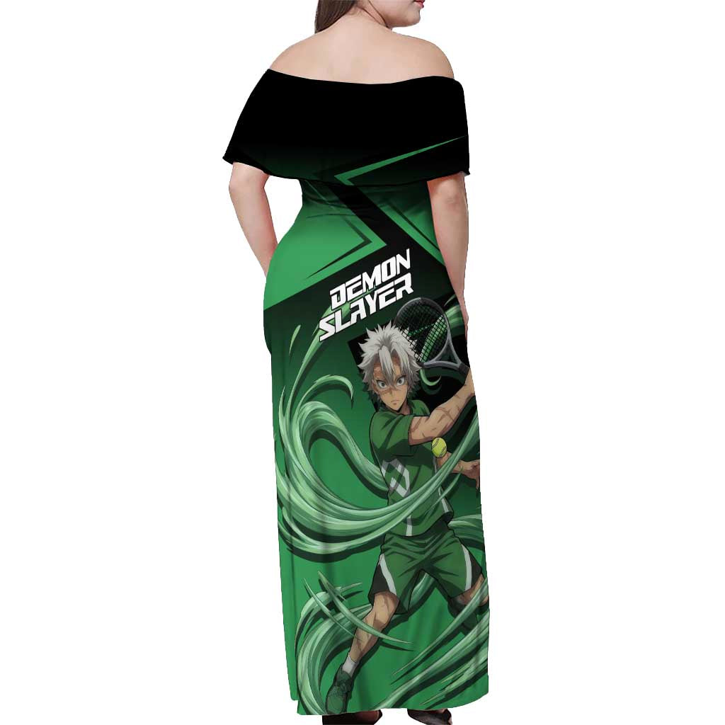 Sanemi Shinazugawa Wind Rally Off Shoulder Maxi Dress Sporty Anime Mashup Style