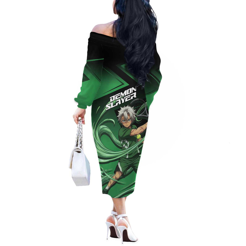 Sanemi Shinazugawa Wind Rally Off The Shoulder Long Sleeve Dress Sporty Anime Mashup Style