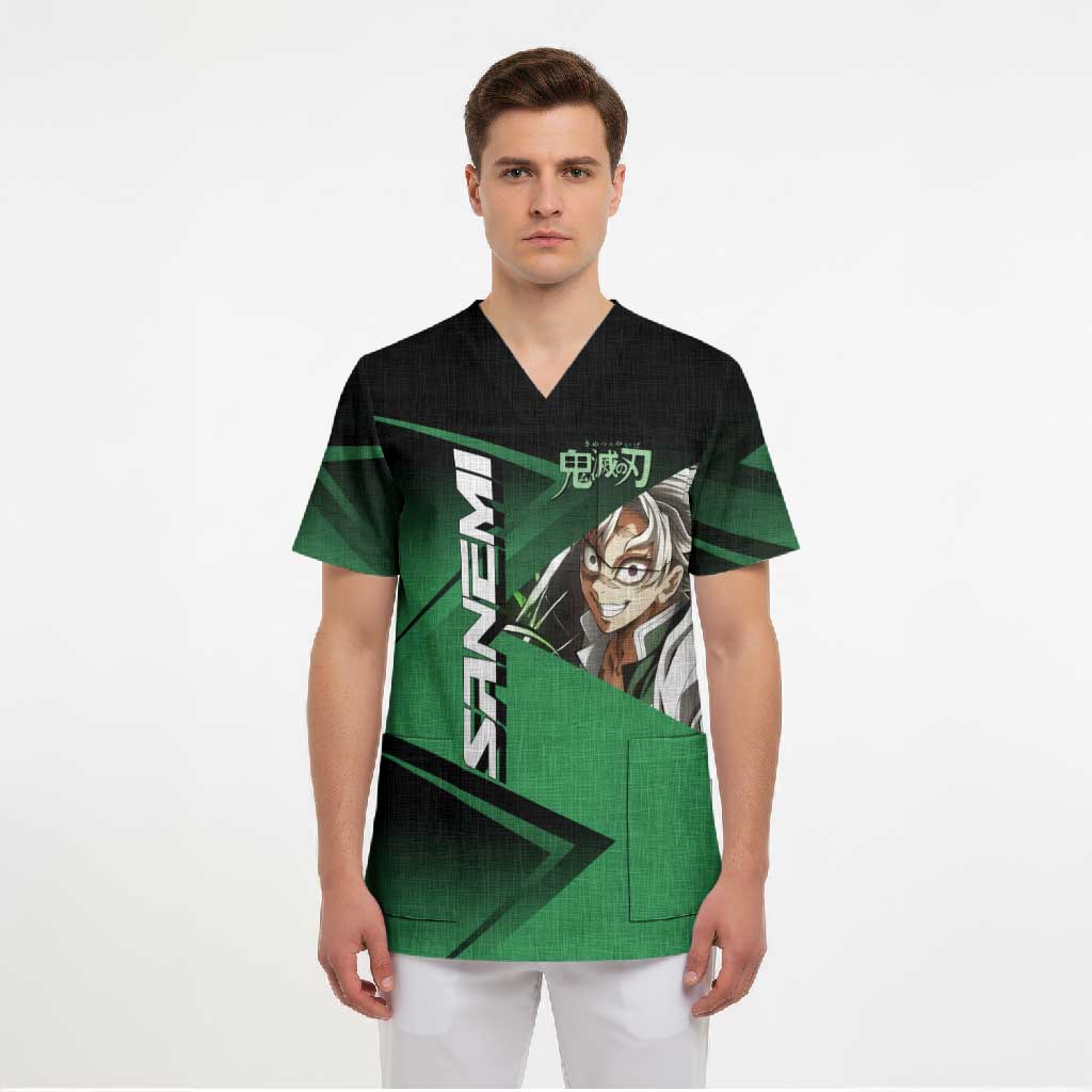 Sanemi Shinazugawa Wind Rally Scrub Top Sporty Anime Mashup Style