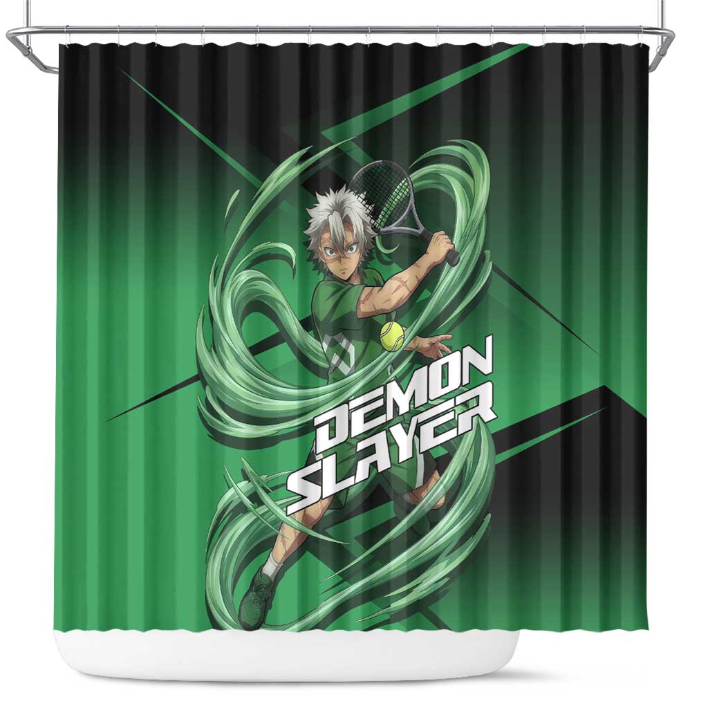 Sanemi Shinazugawa Wind Rally Shower Curtain Sporty Anime Mashup Style