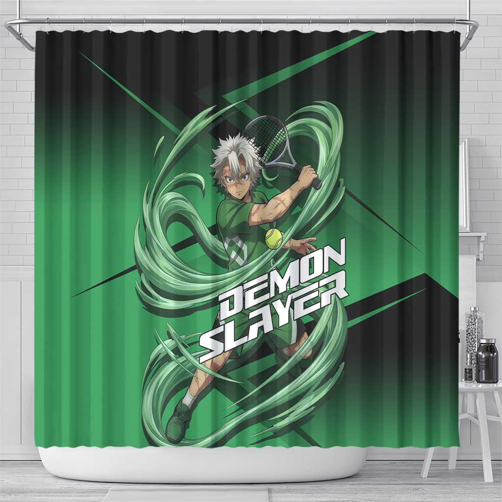 Sanemi Shinazugawa Wind Rally Shower Curtain Sporty Anime Mashup Style