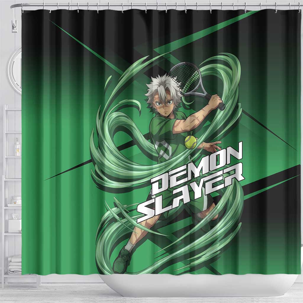 Sanemi Shinazugawa Wind Rally Shower Curtain Sporty Anime Mashup Style