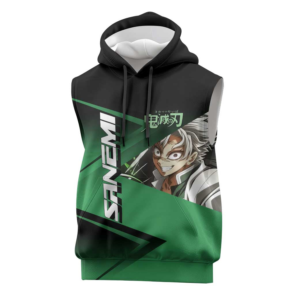 Sanemi Shinazugawa Wind Rally Sleeveless Hoodie Sporty Anime Mashup Style