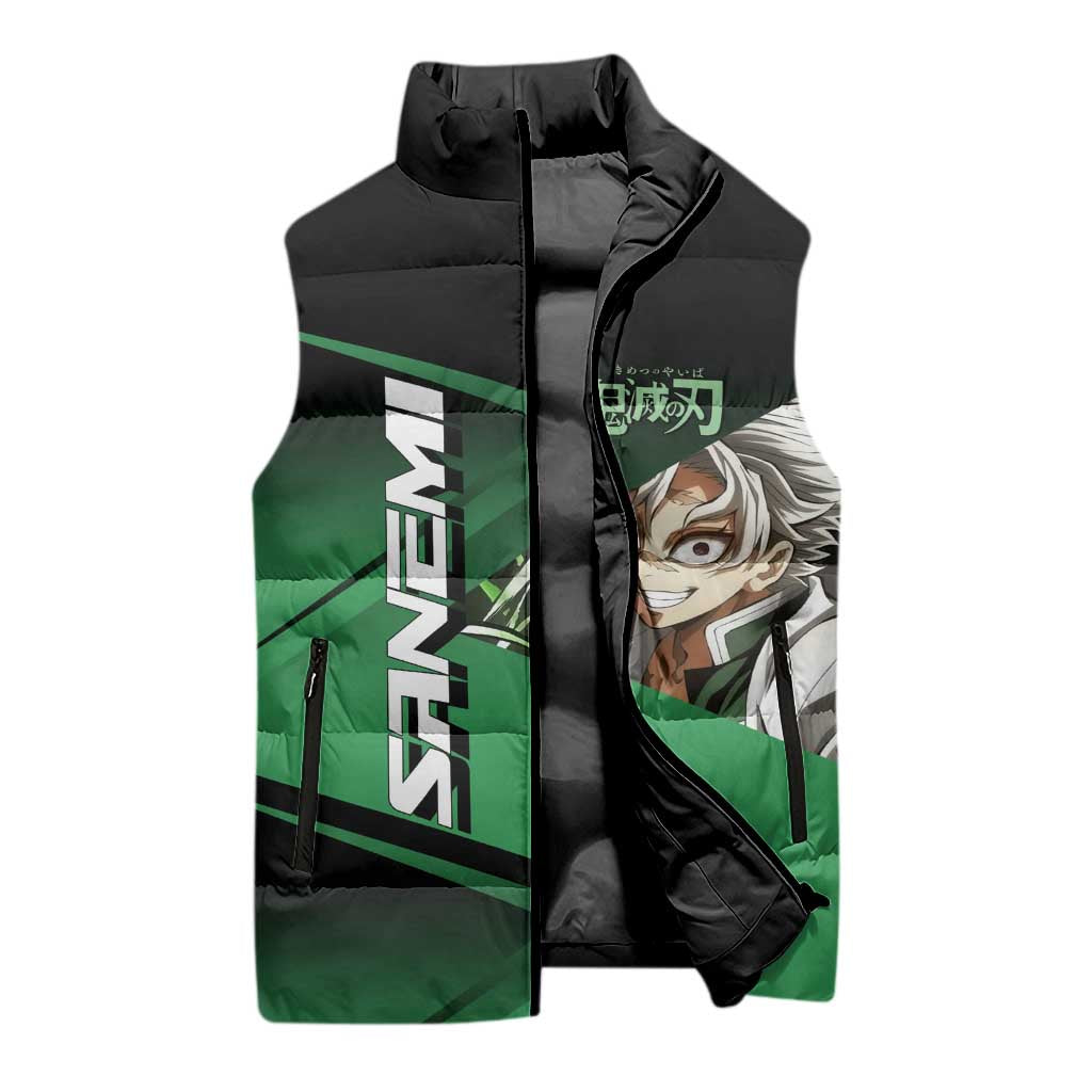 Sanemi Shinazugawa Wind Rally Sleeveless Puffer Jacket Sporty Anime Mashup Style