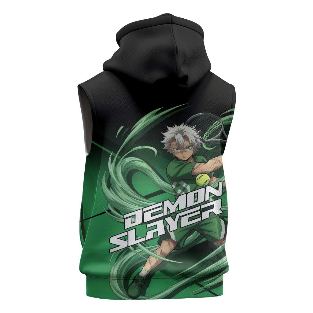 Sanemi Shinazugawa Wind Rally Sleeveless Zip Hoodie Sporty Anime Mashup Style