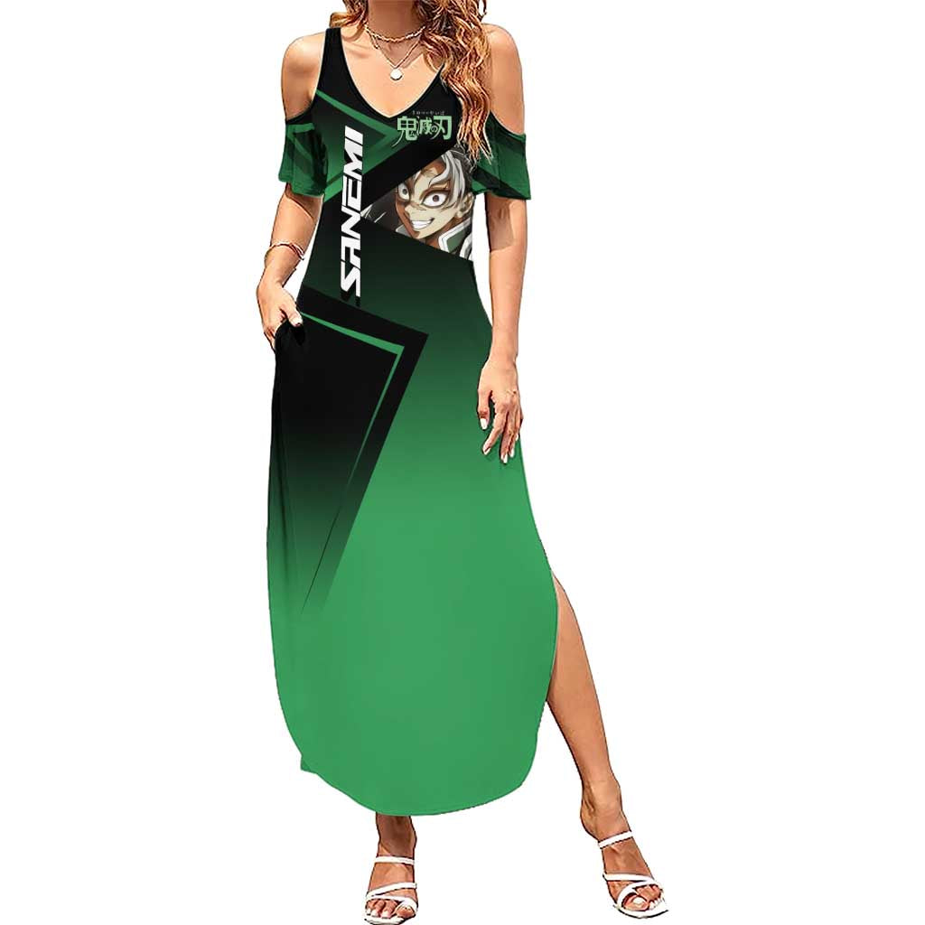 Sanemi Shinazugawa Wind Rally Summer Maxi Dress Sporty Anime Mashup Style