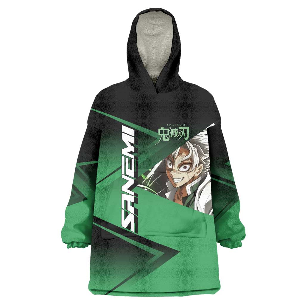Sanemi Shinazugawa Wind Rally Wearable Blanket Hoodie Sporty Anime Mashup Style
