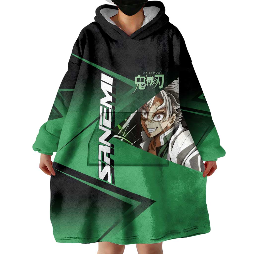 Sanemi Shinazugawa Wind Rally Wearable Blanket Hoodie Sporty Anime Mashup Style