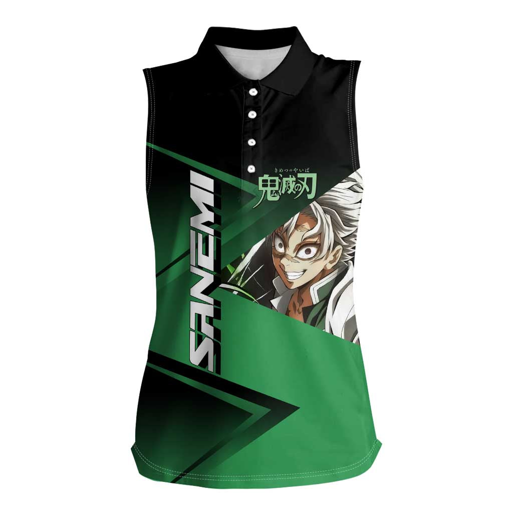 Sanemi Shinazugawa Wind Rally Women Sleeveless Polo Shirt Sporty Anime Mashup Style