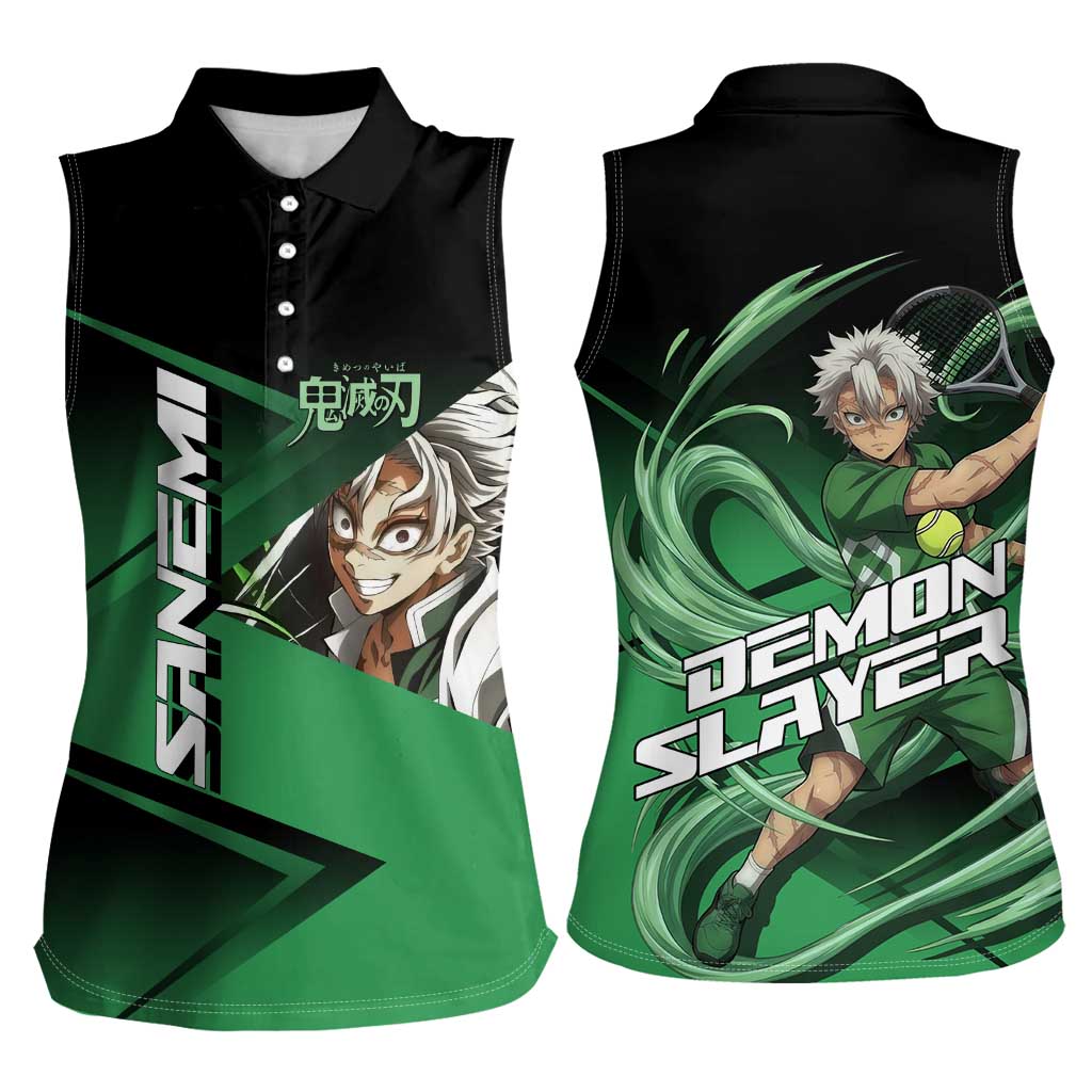 Sanemi Shinazugawa Wind Rally Women Sleeveless Polo Shirt Sporty Anime Mashup Style