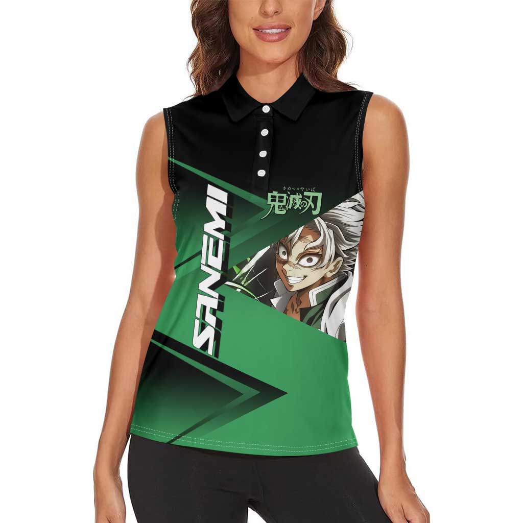 Sanemi Shinazugawa Wind Rally Women Sleeveless Polo Shirt Sporty Anime Mashup Style