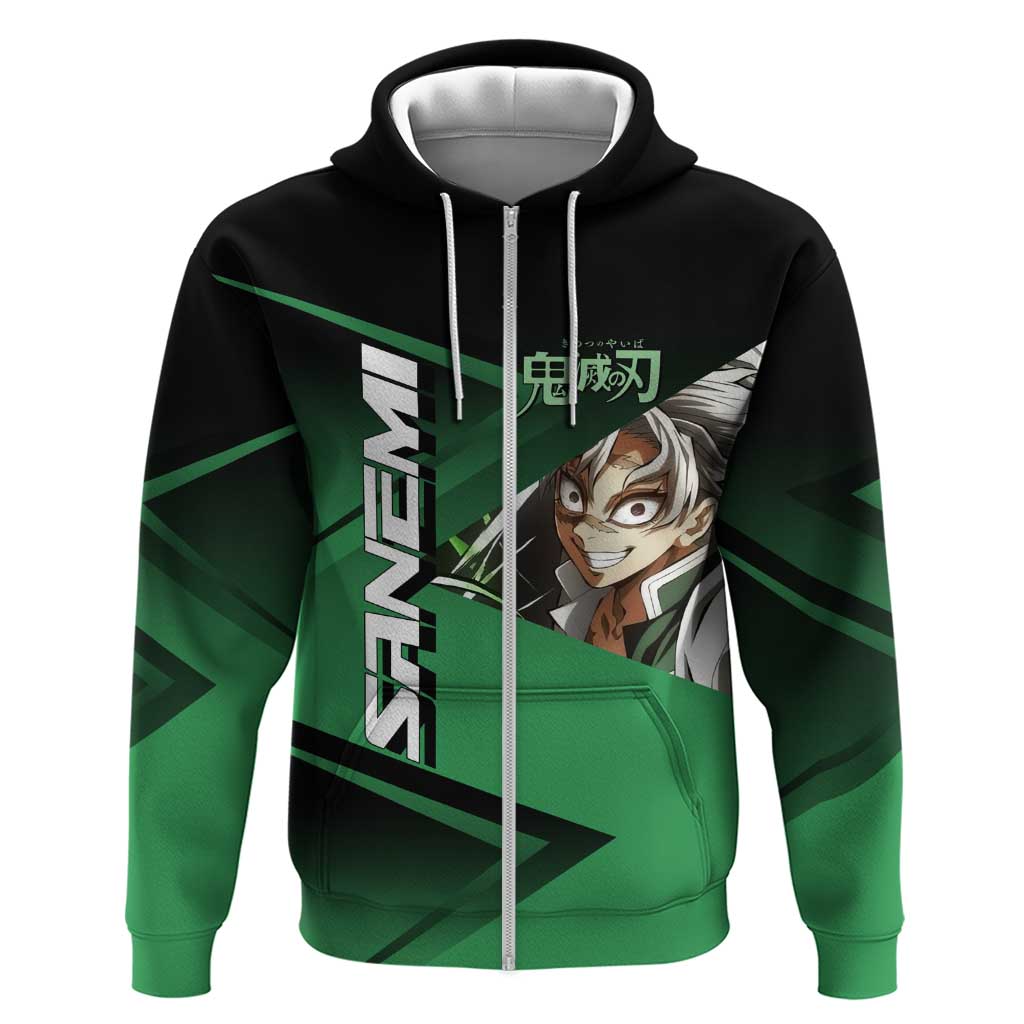 Sanemi Shinazugawa Wind Rally Zip Hoodie Sporty Anime Mashup Style