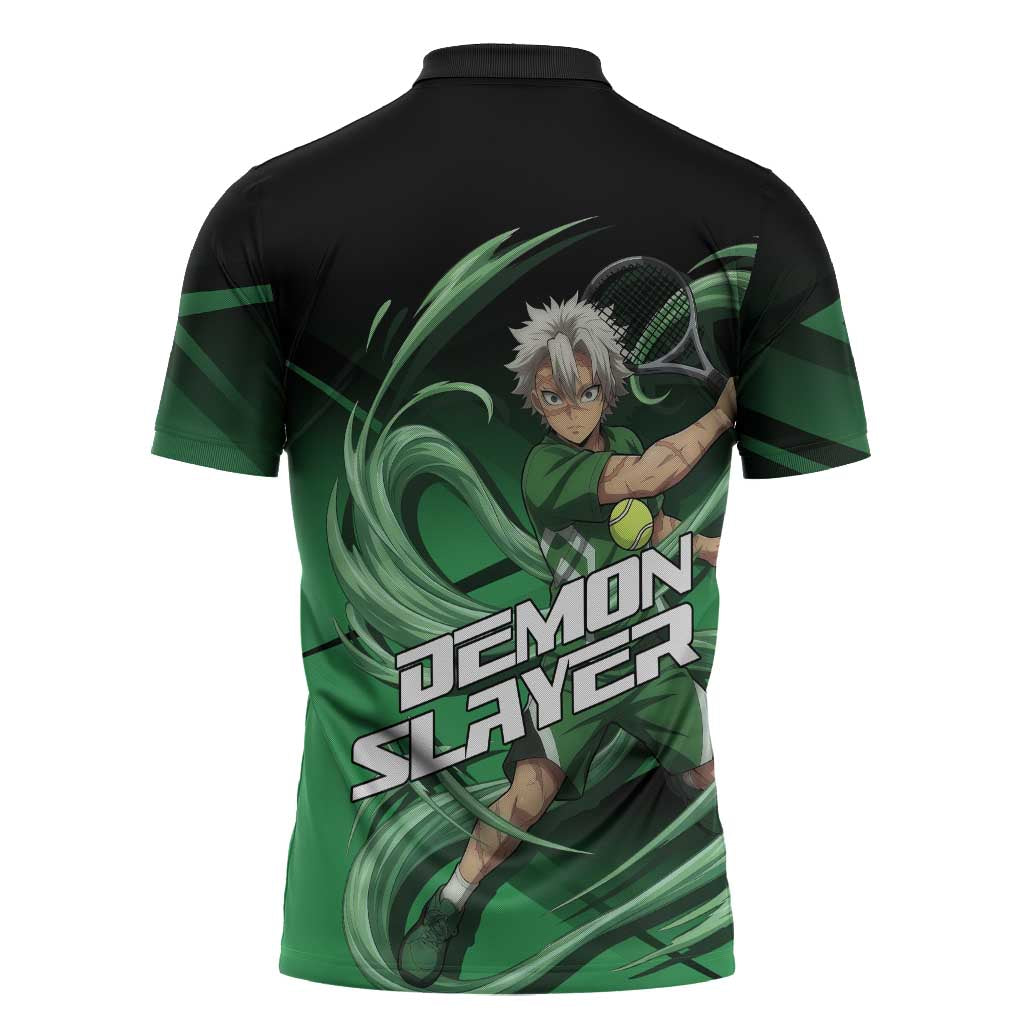 Sanemi Shinazugawa Wind Rally Zipper Polo Shirt Sporty Anime Mashup Style