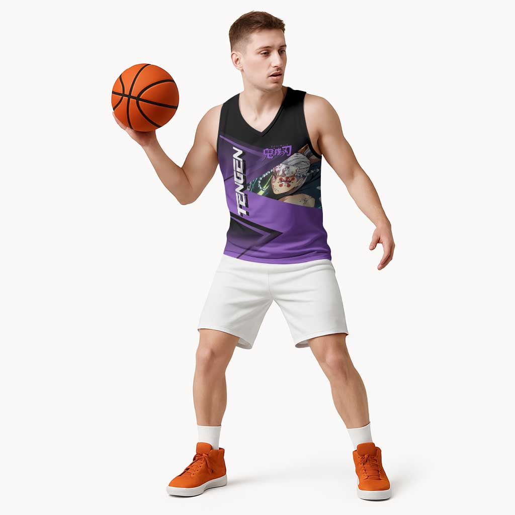 Tengen Uzui Sound Hashira Basketball Jersey Sporty Anime Mashup Style
