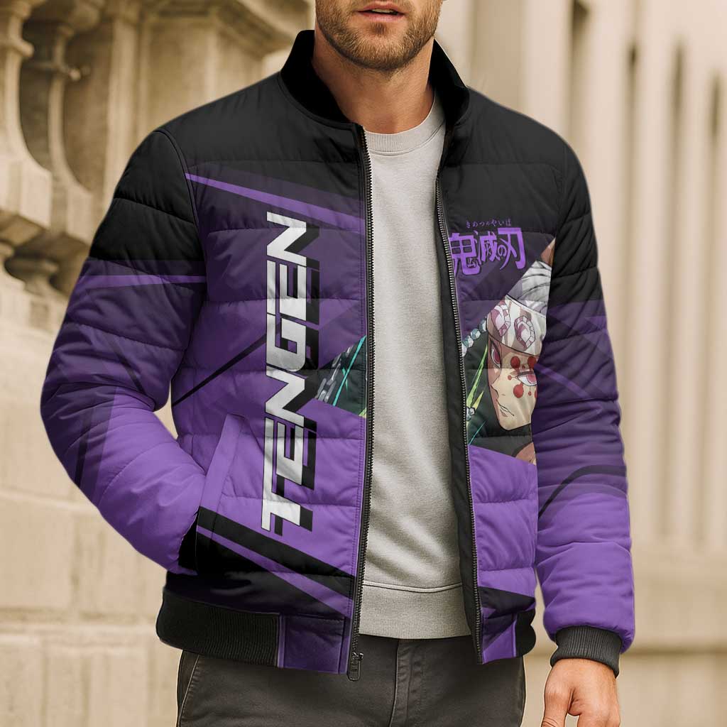 Tengen Uzui Sound Hashira Bomber Puffer Jacket Sporty Anime Mashup Style