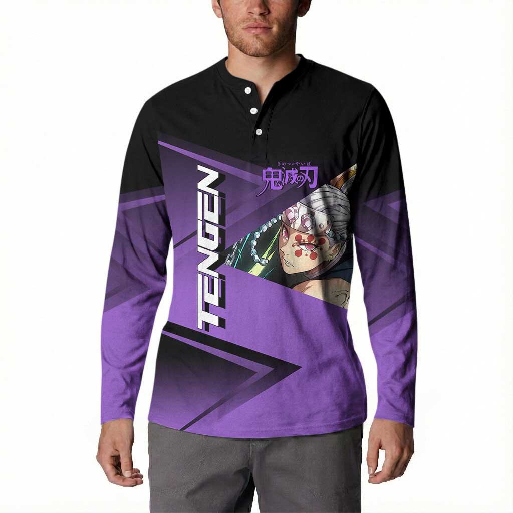 Tengen Uzui Sound Hashira Button Sweatshirt Sporty Anime Mashup Style