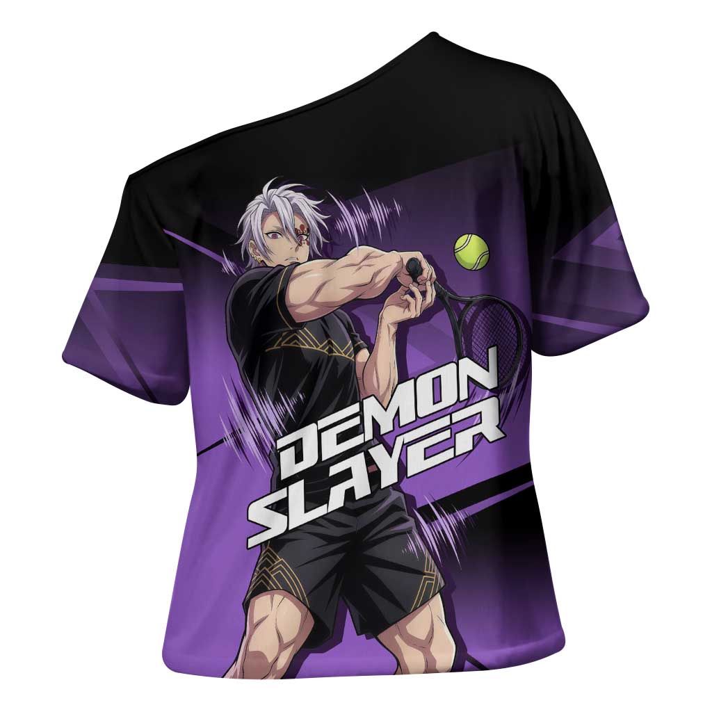 Tengen Uzui Sound Hashira Cross Shoulder Shirt Sporty Anime Mashup Style