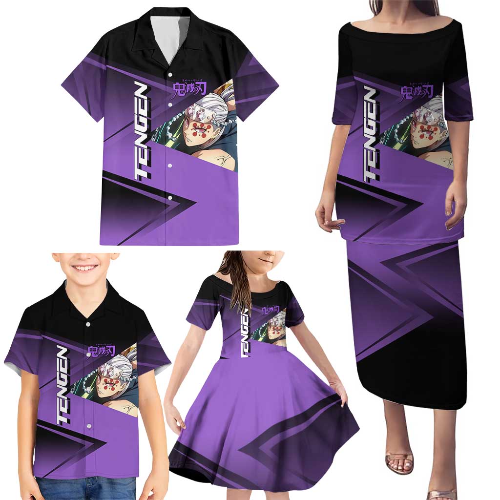 Tengen Uzui Sound Hashira Family Matching Puletasi and Hawaiian Shirt Sporty Anime Mashup Style